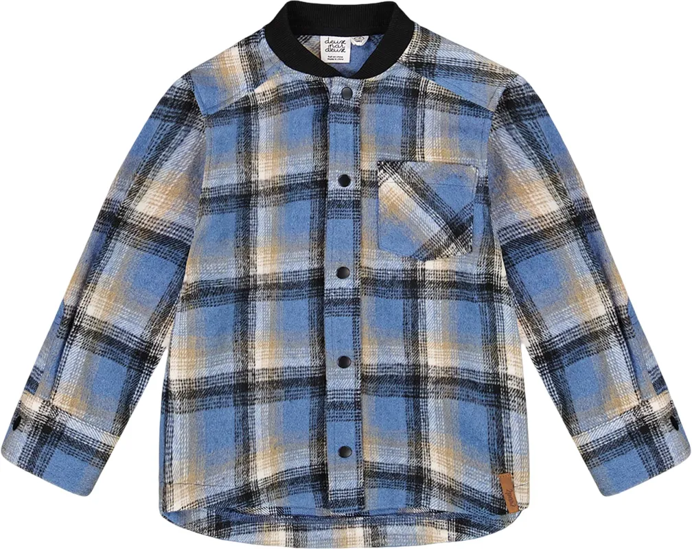 Long Sleeve Brushed Plaid Button Down Shirt with Rib Collar - Big Boy|-|Chemise à carreaux brossée à manches longues avec col côtelé - Grand garçon sold by Altitude Sports