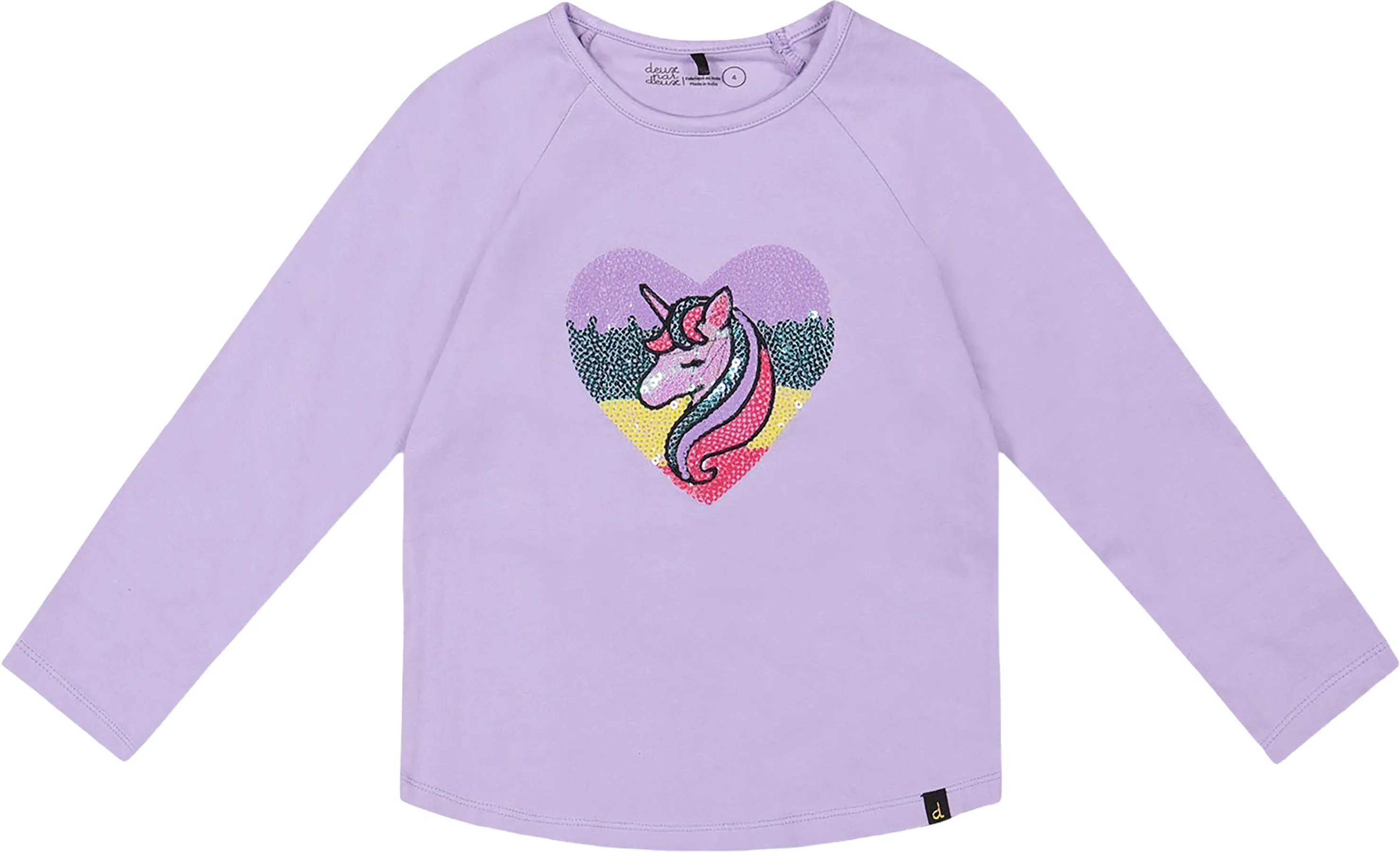 Black With Sequin Rainbow Organic Cotton Long Sleeve T-Shirt - Big Girl|-|T-shirt à manches longues en coton biologique Noir et Sequin Rainbow - Grande fille sold by Altitude Sports product image thumbnail 2