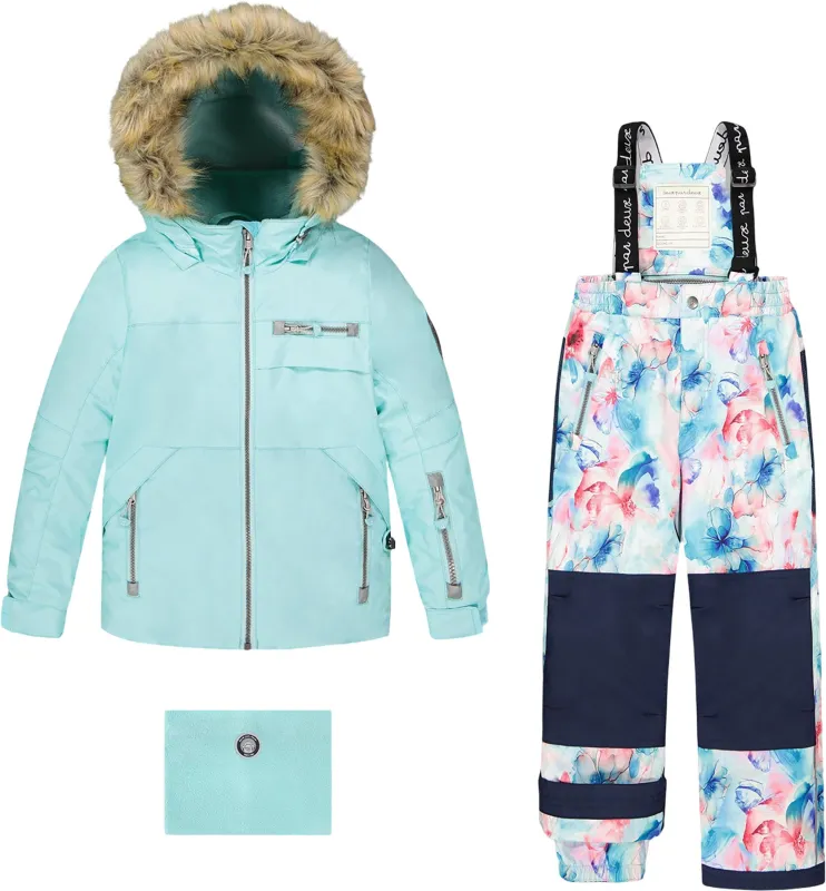 Blue Flower Print Play Two-Piece Snowsuit - Big Girl|-|Habit de neige deux pièces Play Bleu Flower - Grande fille sold by Altitude Sports
