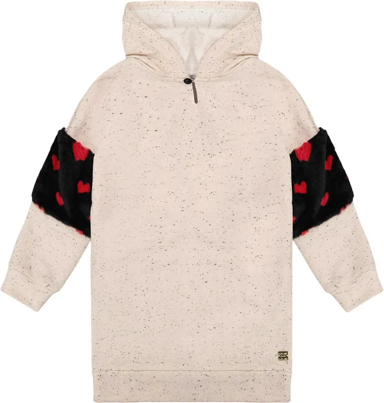 Hooded Glittering French Terry Dress with Heart Bag - Little Girl|-|Robe à capuchon en éponge française scintillant avec sacoche en cœur - Petite fille sold by Altitude Sports