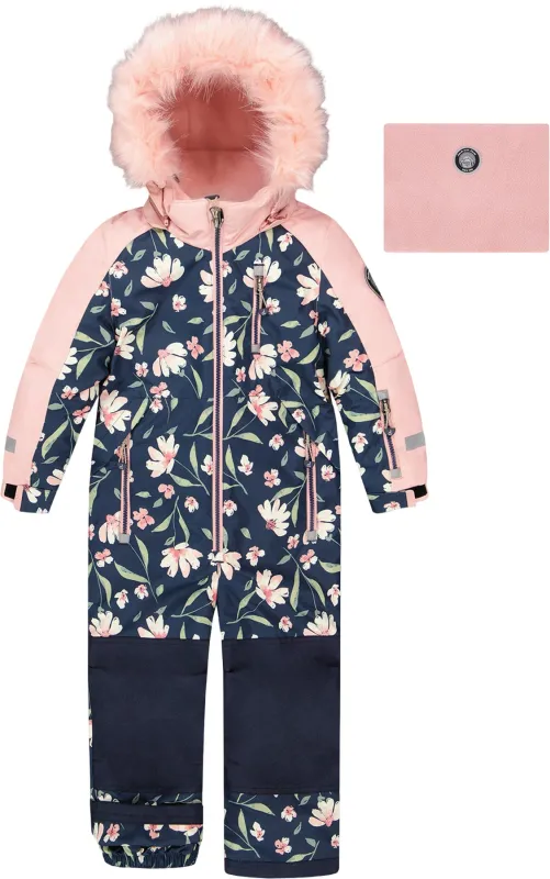 Navy Flower Print Play One-Piece Snowsuit - Big Girl|-|Combinaison de neige Play Bleu Marin Flower  - Grande fille sold by Altitude Sports