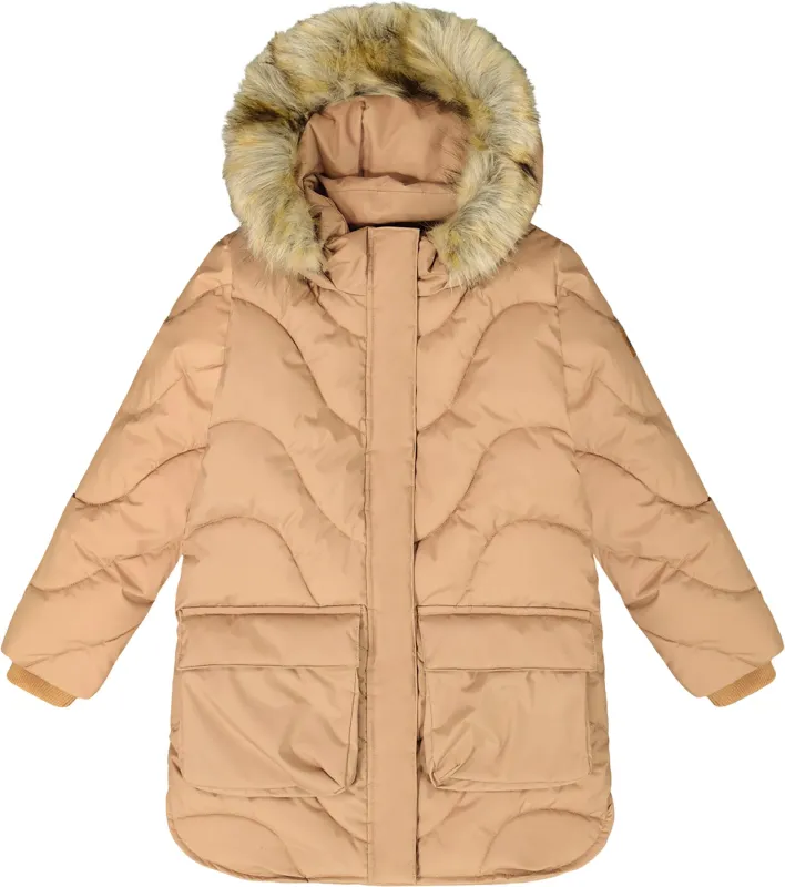 Long Wavy Quilt Puffy Winter Coat - Little Girl|-|Manteau d’hiver matelassé bouffant à motifs ondulés - Petite fille sold by Altitude Sports