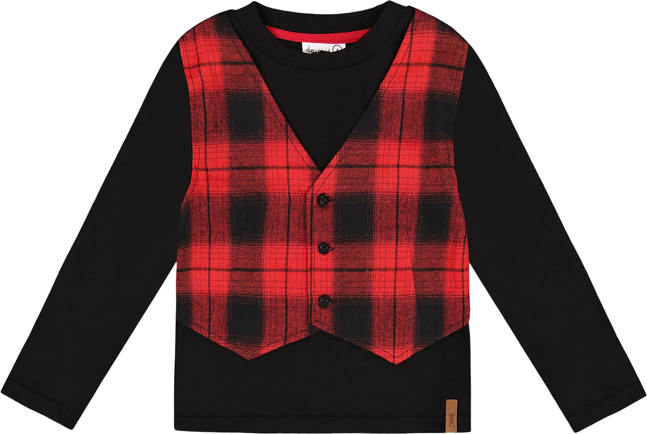 T-Shirt with Plaid Vest - Little Boy|-|T-shirt avec veste trompe-l’œil carreaux - Petit garçon sold by Altitude Sports