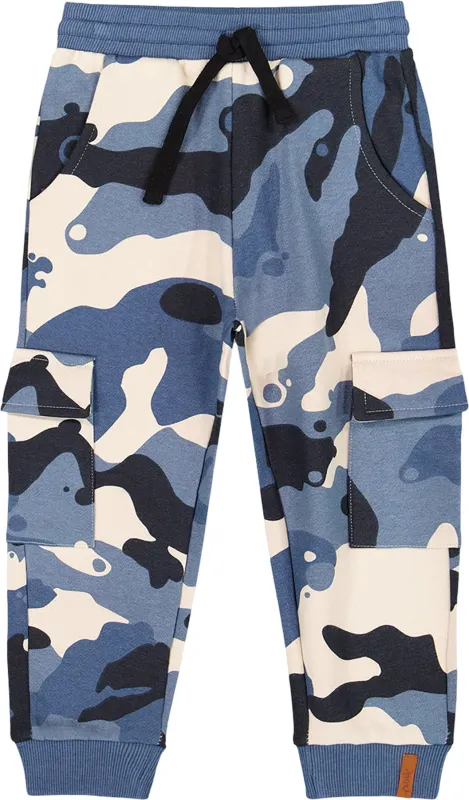 Blue Camouflage Fleece Sweatpants with Cargo Pockets - Big Boy|-|Pantalon de survêtement en molleton avec poches cargo Bleu Camouflage - Grand garçon sold by Altitude Sports