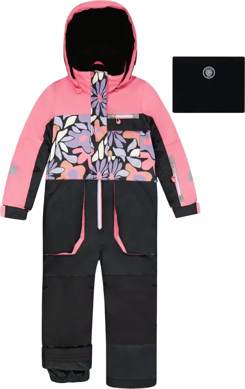 Black Retro Flower Print Play One-Piece Snowsuit - Big Girl|-|Combinaison de neige Play Noir Retro Flower - Grande fille sold by Altitude Sports