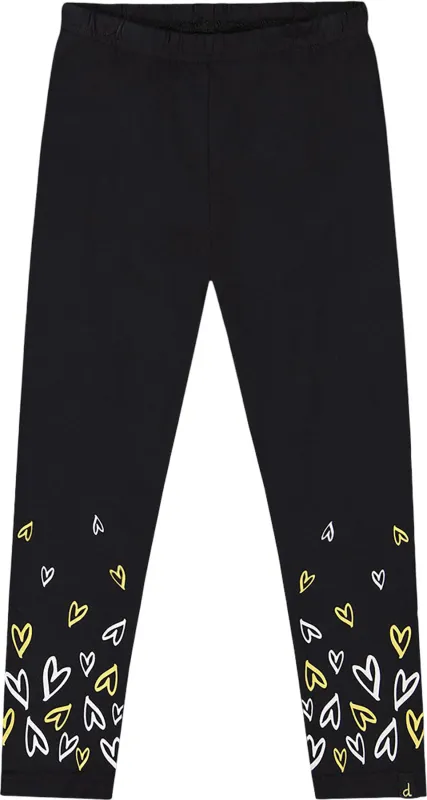 Pink With Hearts Organic Cotton Leggings - Little Girl|-|Legging en coton biologique Rose et Coeurs - Petite fille sold by Altitude Sports