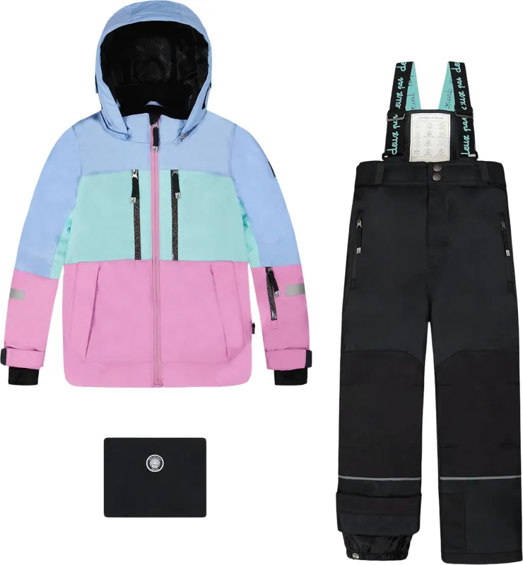 Colorblocked Black Teknik Two-Piece Snowsuit - Little Girl|-|Habit de neige deux pièces Teknik Colorblocked Noir - Petite fille sold by Altitude Sports