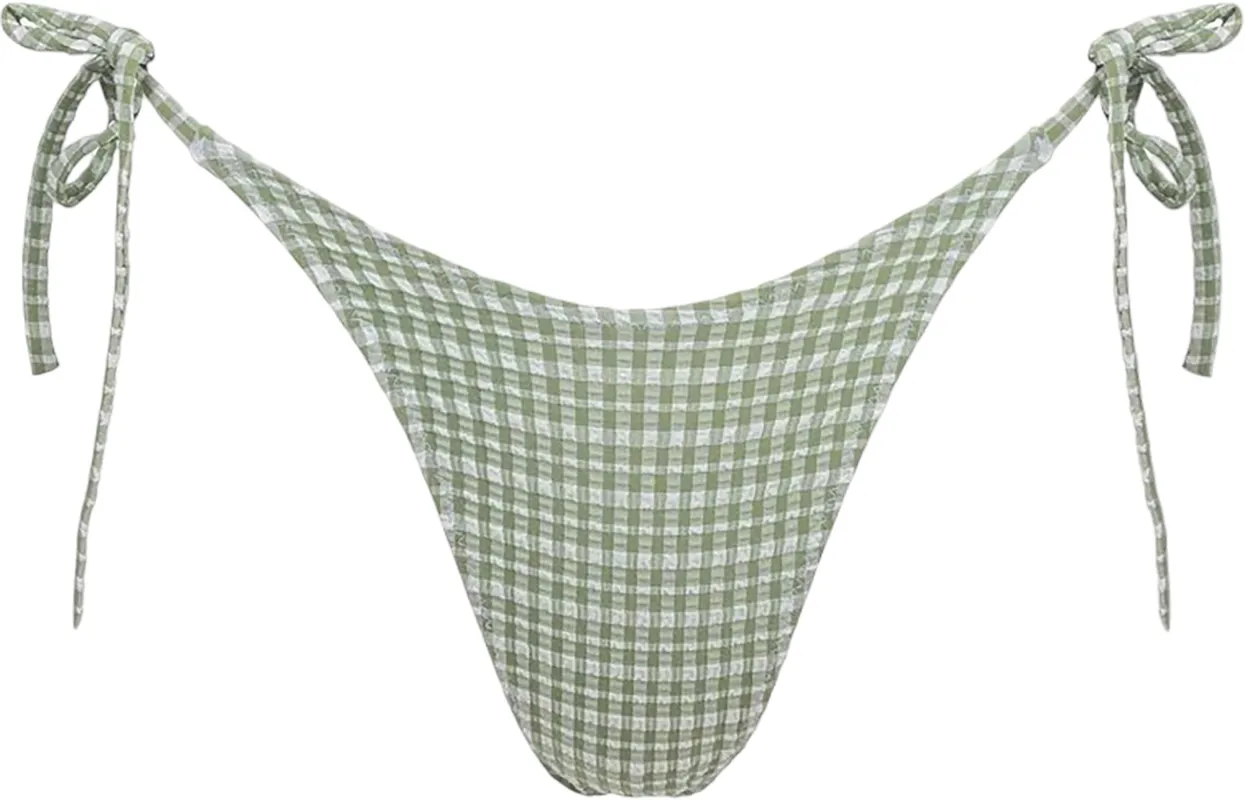 Lola Check Tie Side High-Cut Bikini Bottom - Women's|-|Bas de bikini échancré à nouer sur les côtés à carreaux Lola - Femme sold by Altitude Sports