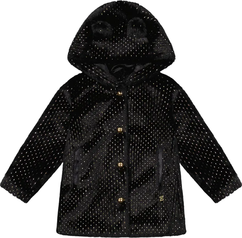 Bear Faux Fur Coat with Gold Polka Dots - Little Girl|-|Manteau ours en fausse fourrure avec pois dorés - Petite fille sold by Altitude Sports