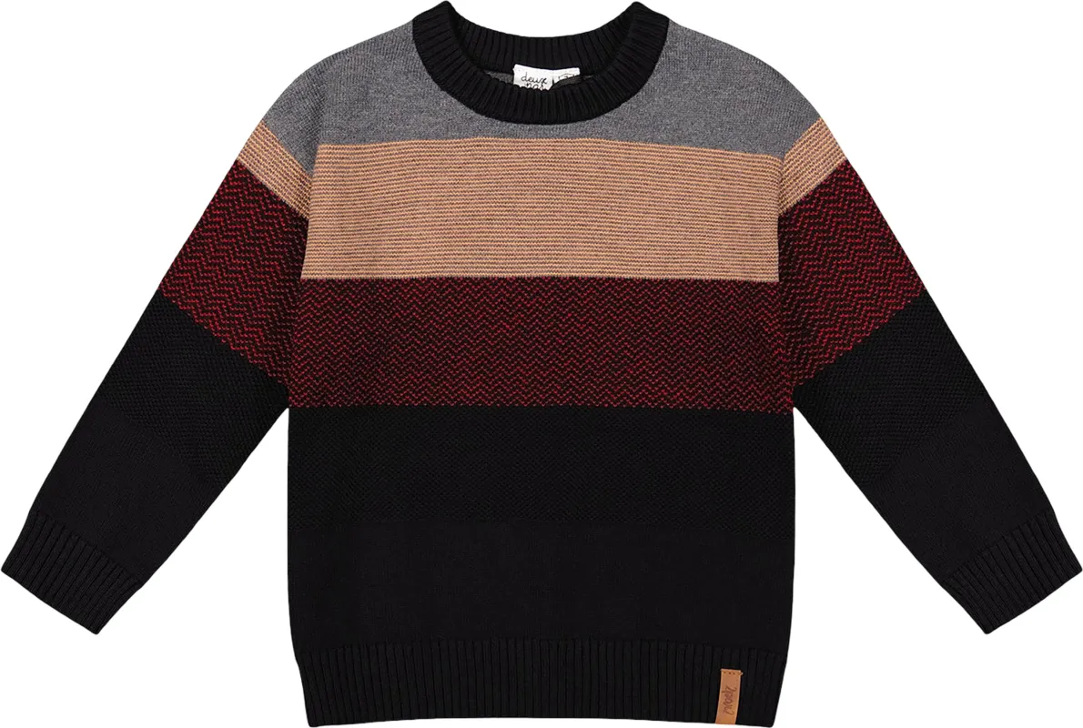 Color Block Knit Sweater - Big Boy|-|Chandail en tricot couleurs contrastantes - Grand garçon made by deux par deux