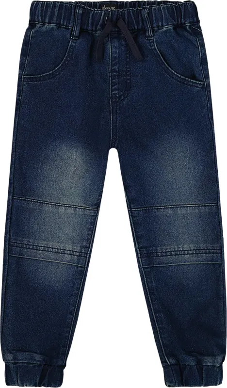Dark Blue Denim Stretch Jeans with Rolled Cuffs - Little Boy|-|Jean extensible cheville à revers Foncé Bleu Denim - Petit garçon sold by Altitude Sports