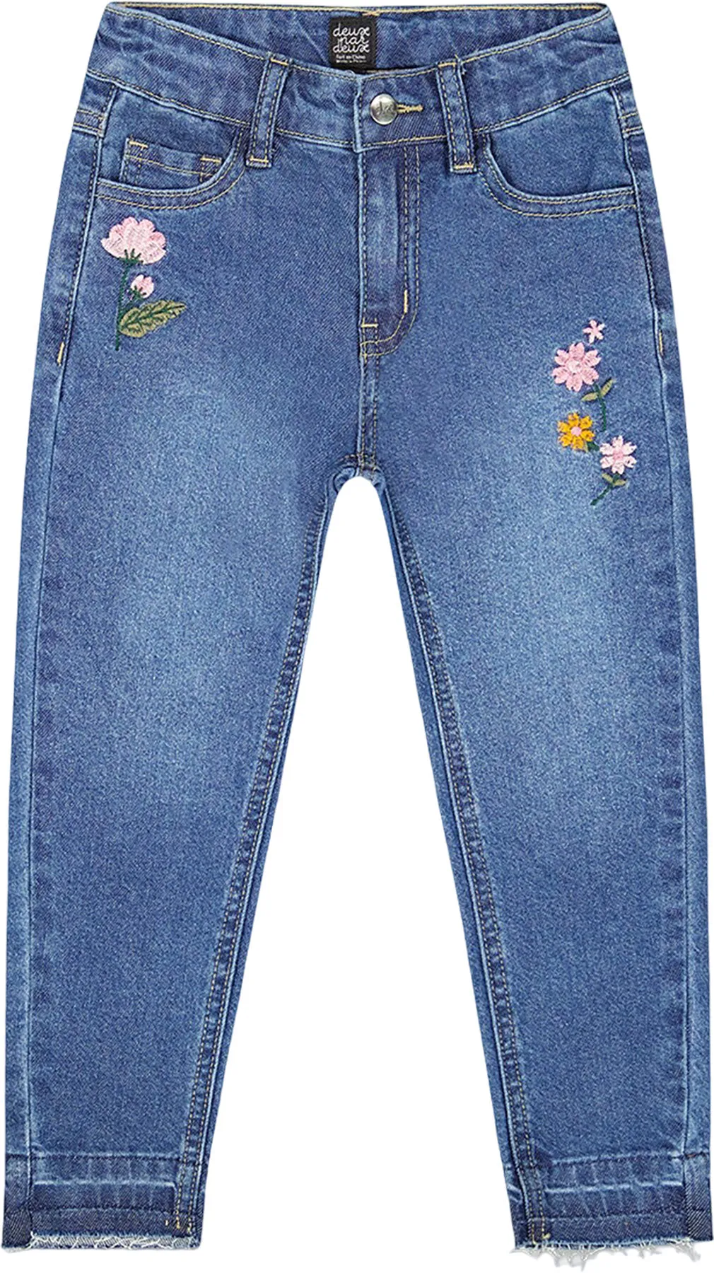 Jeans with Frayed Hems and Floral Embroideries - Big Girl|-|Jean en avec ourlets effilochés et broderies florales - Grande fille sold by Altitude Sports
