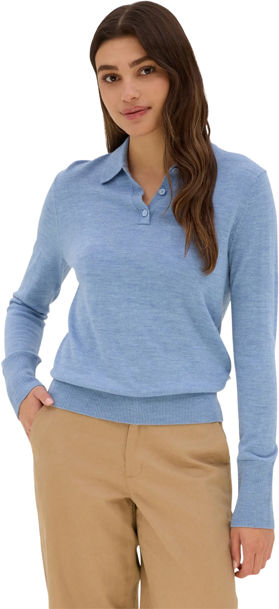 Alvalade Lightweight Long-Sleeve Merino Knit Polo - Women's|-|Polo léger à manches longues en mérinos Alvalade - Femme sold by Altitude Sports product image thumbnail 2