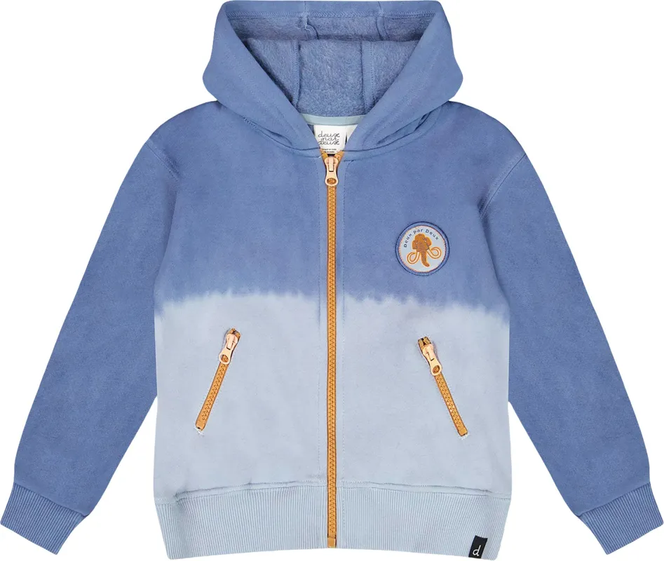 Blue Full Zip Hooded Fleece Jacket - Little Boy|-|Manteau en molleton zippé à capuchon Bleu - Petit garçon made by deux par deux