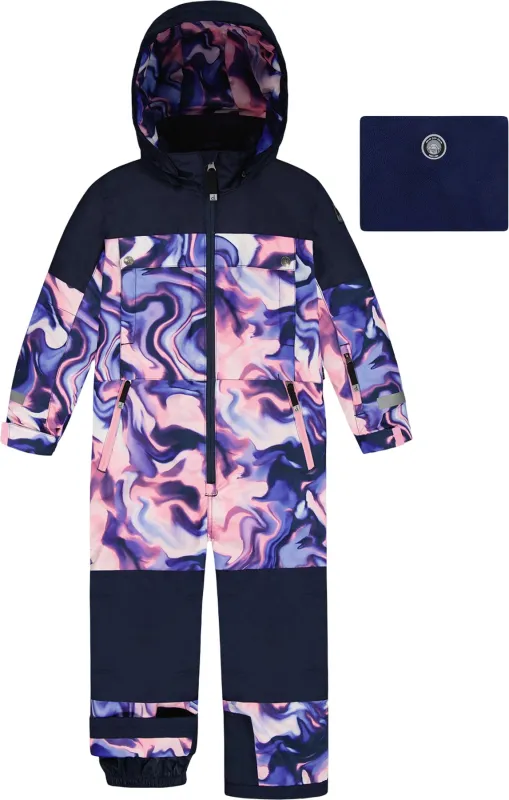 Black With Pink Teknik One-Piece Snowsuit - Big Girl|-|Combinaison de neige Teknik Noir et Rose - Grande fille sold by Altitude Sports