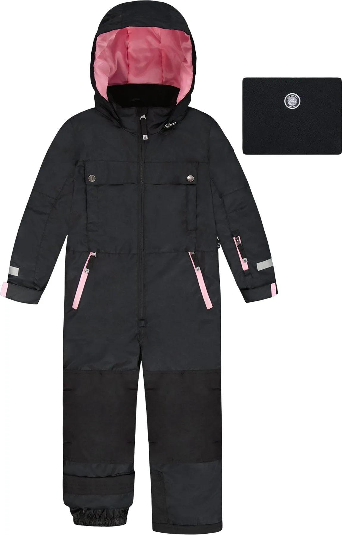 Black With Pink Teknik One-Piece Snowsuit - Big Girl|-|Combinaison de neige Teknik Noir et Rose - Grande fille sold by Altitude Sports product image thumbnail 2