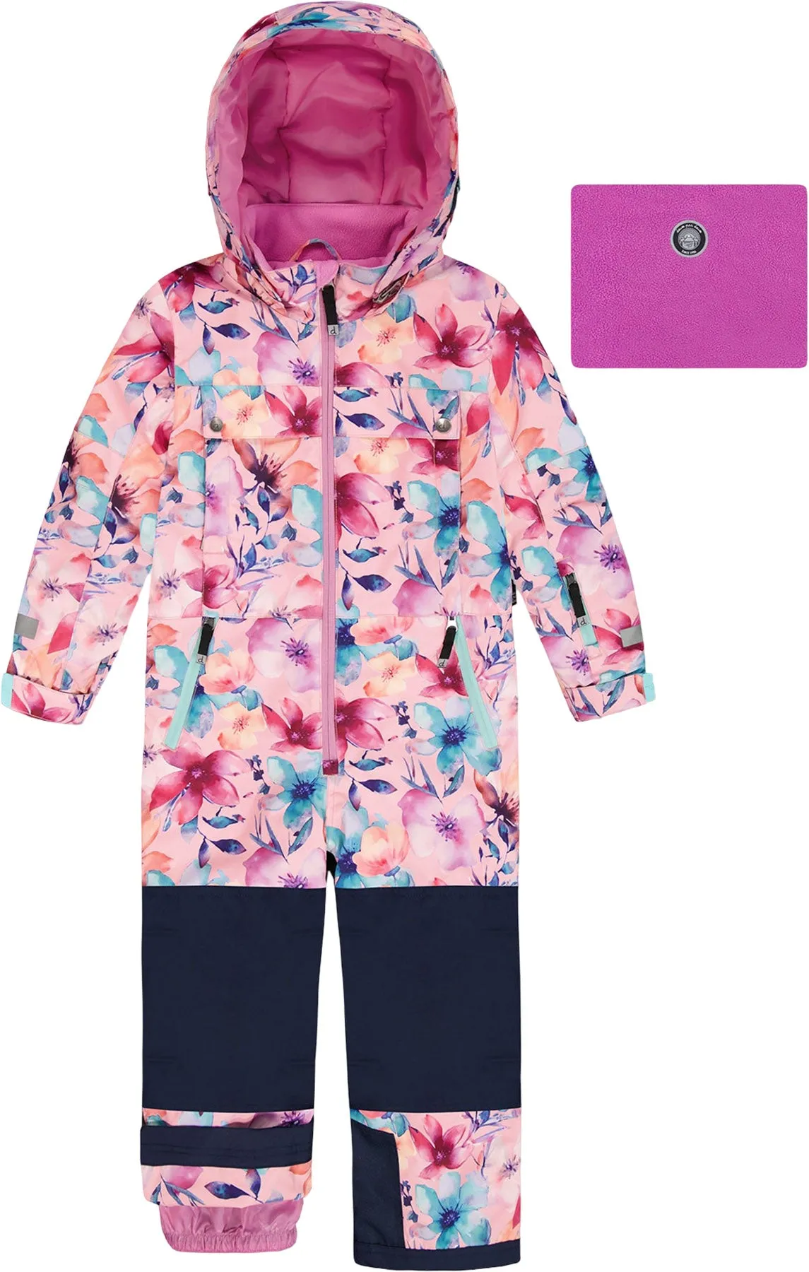 Black With Pink Teknik One-Piece Snowsuit - Big Girl|-|Combinaison de neige Teknik Noir et Rose - Grande fille sold by Altitude Sports product image thumbnail 3