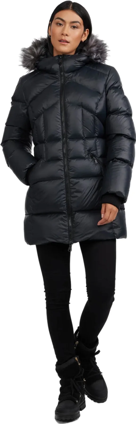 Ares Fixed Hood Puffer Jacket with Fixed Bib - Women's|-|Manteau matelassé à capuchon fixe avec plastron fixe Ares - Femme sold by Altitude Sports product image thumbnail 3