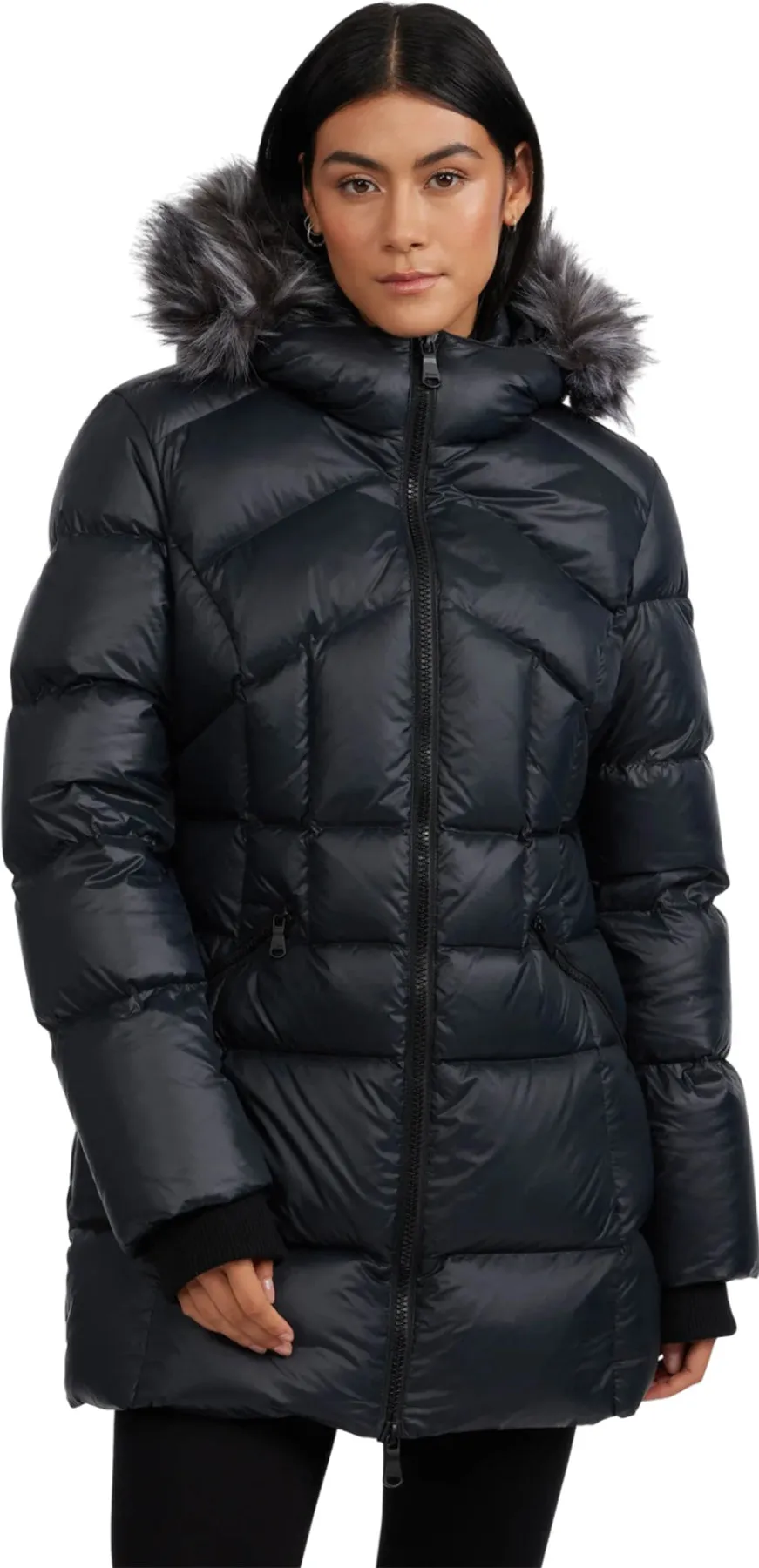 Ares Fixed Hood Puffer Jacket with Fixed Bib - Women's|-|Manteau matelassé à capuchon fixe avec plastron fixe Ares - Femme sold by Altitude Sports