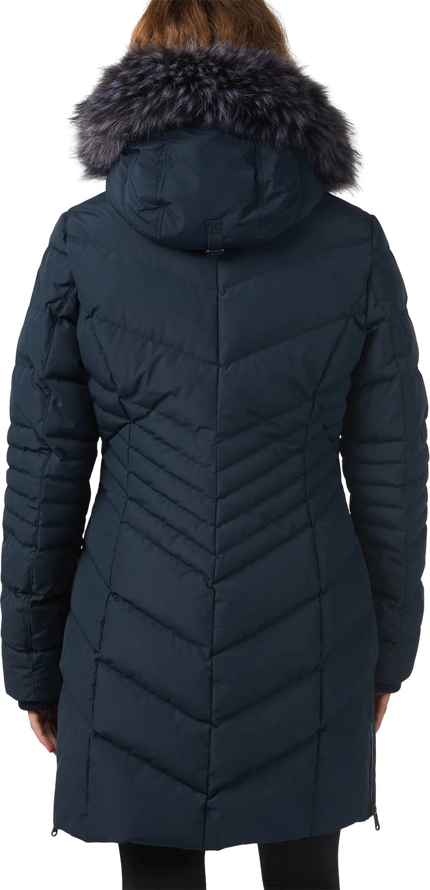 Queens Faux Fur Trim Chevron Quilt Mid Length Coat - Women's|-|Manteau mi-long matelassé à chevrons avec garniture en fausse fourrure Queens - Femme sold by Altitude Sports product image thumbnail 3