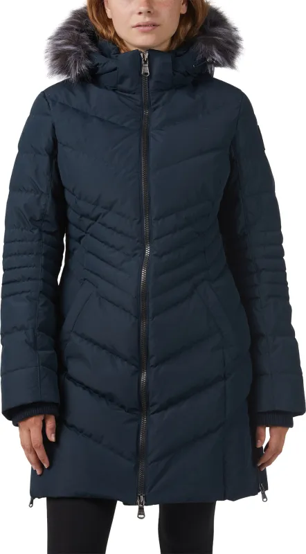 Queens Faux Fur Trim Chevron Quilt Mid Length Coat - Women's|-|Manteau mi-long matelassé à chevrons avec garniture en fausse fourrure Queens - Femme sold by Altitude Sports