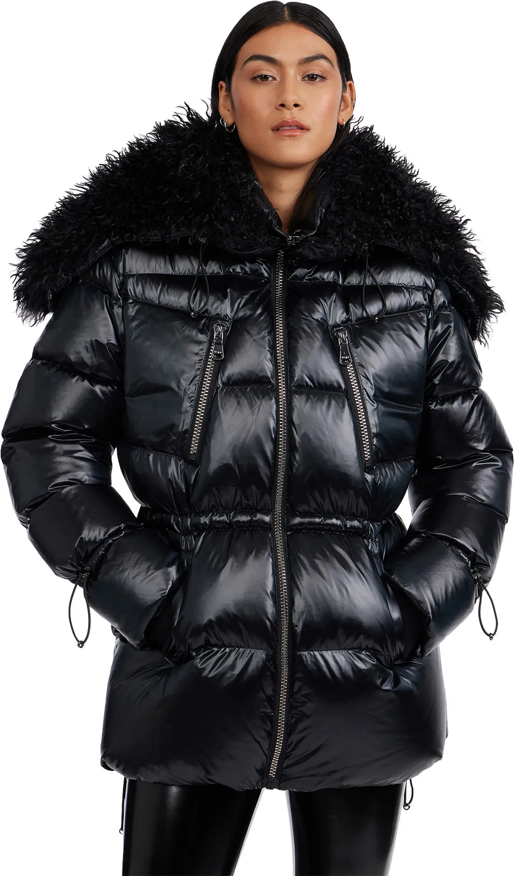 Electra Mid Puffer Jacket with Detachable Sherpa Lined Split Hood - Women's|-|Manteau matelassé mi-long avec capuchon fendu amovible doublé en sherpa Electra - Femme sold by Altitude Sports