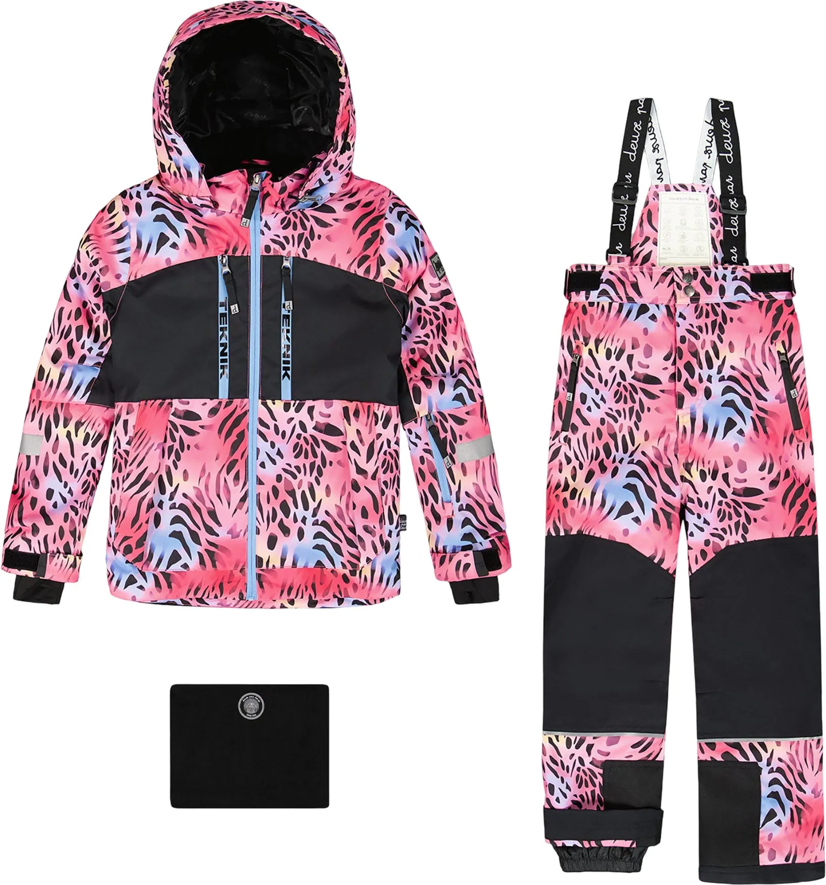 Multicolor Leopard And Zebra Teknik Two-Piece Snowsuit - Big Girl|-|Habit de neige deux pièces Teknik Multicolore Leopard et Zebra - Grande fille sold by Altitude Sports