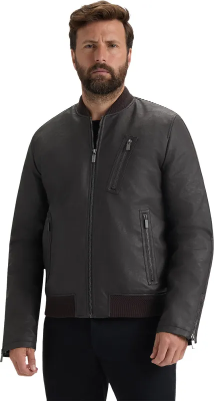 Dawson Textured Vegan Leather Jacket with Flannel Plaid Lining - Men's|-|Veste en Cuir Végane Textur avec Doublure en Flanelle Dawson - Homme sold by Altitude Sports