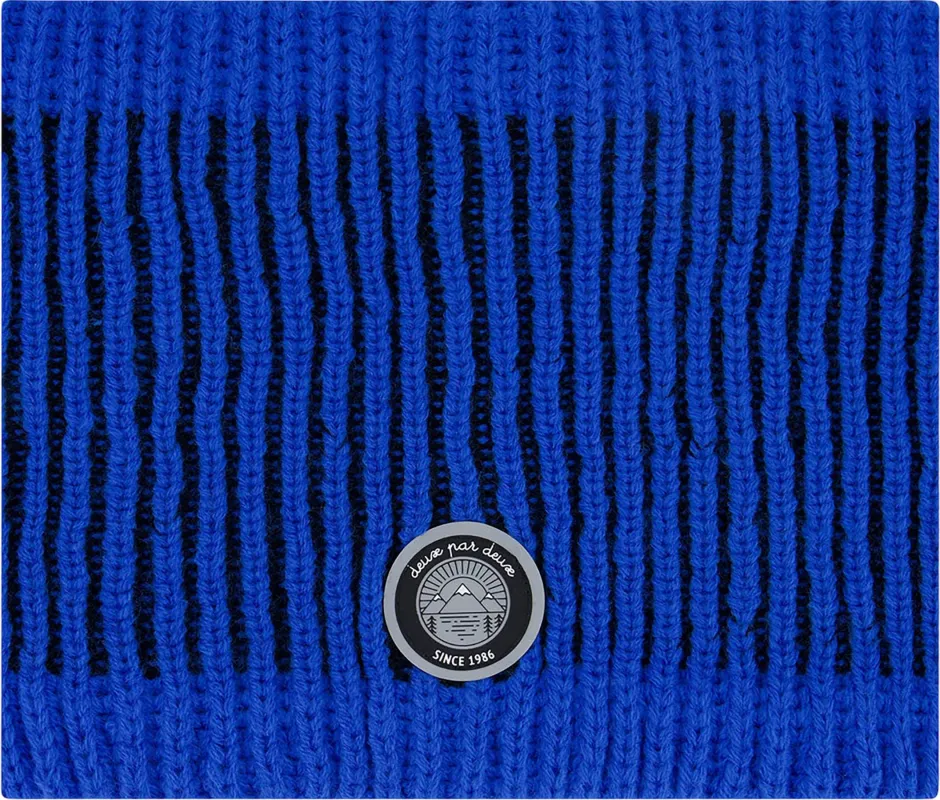 Black-Blue Lined Knit Neckwarmer - Little Boy|-|Cache-cou en tricot doublé Noir-Bleu - Petit garçon sold by Altitude Sports
