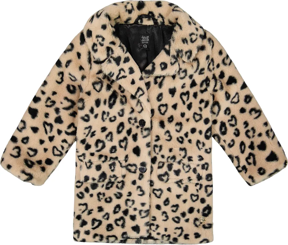 Printed Fake Fur Long Coat - Little Girl|-|Manteau long imprimé en fausse fourrure léopard - Petite fille sold by Altitude Sports