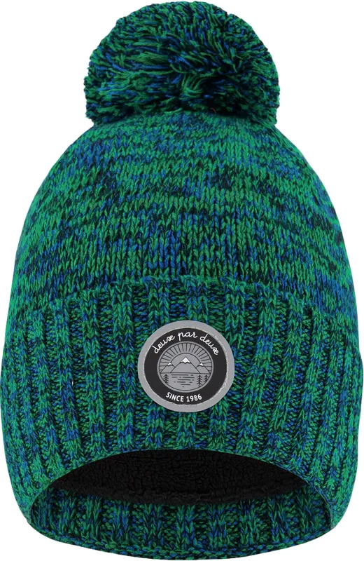 Green-Blue Lined Knit Pompom Hat - Little Boy|-|Tuque en tricot doublé à pompon Vert-Bleu - Petit garçon sold by Altitude Sports