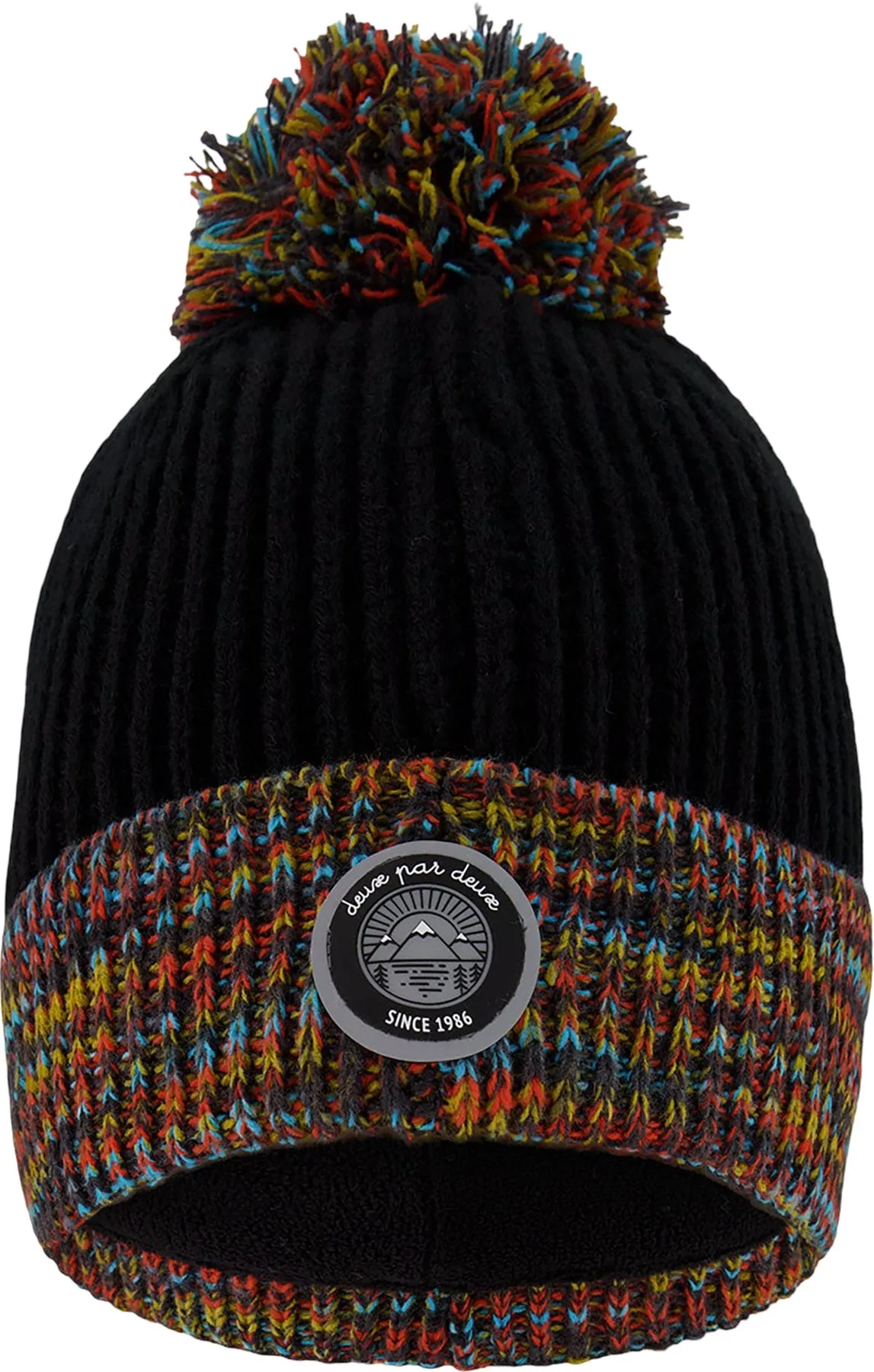 Multicolor Lined Knit Winter Hat with Pompom - Little Boy|-|Tuque d’hiver en tricot doublé avec pompon Multicolore - Petit garçon sold by Altitude Sports
