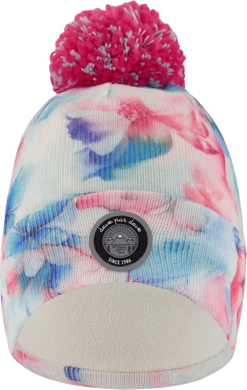 Blue Flower Print Lined Knit Pompom Hat - Little Girl|-|Tuque en tricot doublé à pompon Bleu Flower - Petite fille sold by Altitude Sports