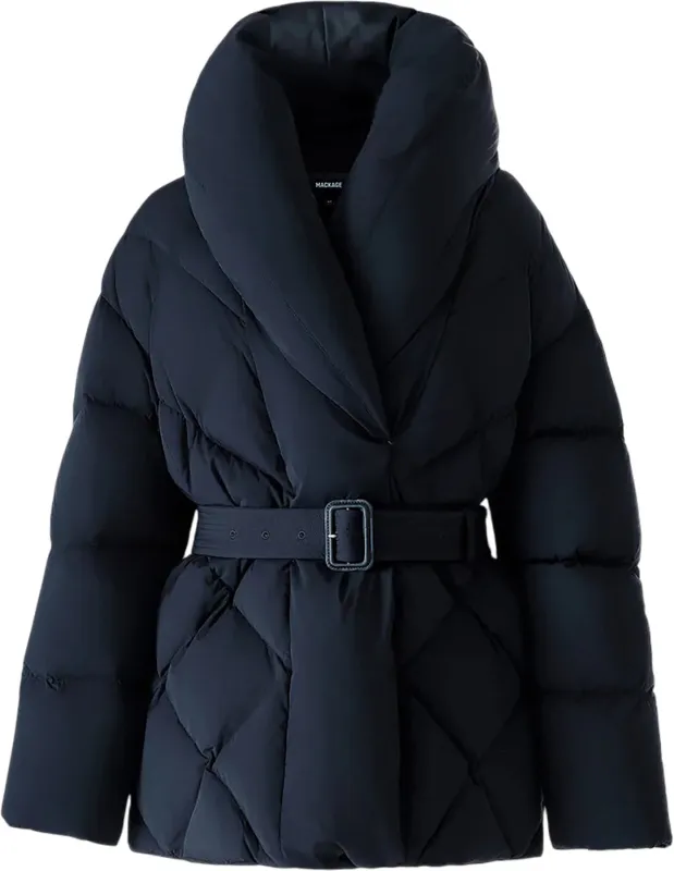 Olive Down Belted Jacket with Shawl Collar - Women's|-|Manteau en duvet avec ceinture et col châle Olive - Femme sold by Altitude Sports