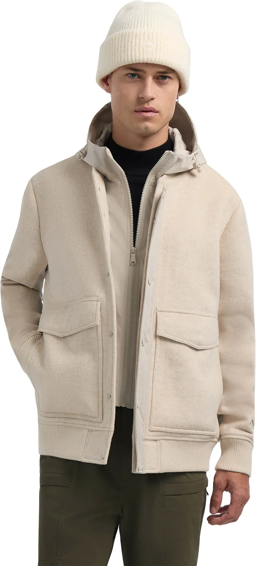 Hader Wool Blend Bomber Jacket with Removable Hooded Bib - Men's|-|Blouson aviateur en laine mélangée avec plastron à capuchon amovible Hader - Homme sold by Altitude Sports product image thumbnail 4