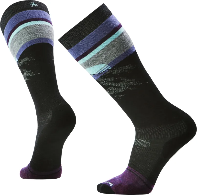 Snowboard Targeted Cushion Mountain Sunrise Print Over The Calf Socks - Men's|-|Chaussettes de planche à neige sous-genou à coussin ciblé avec imprimé Mountain Sunrise - Homme sold by Altitude Sports
