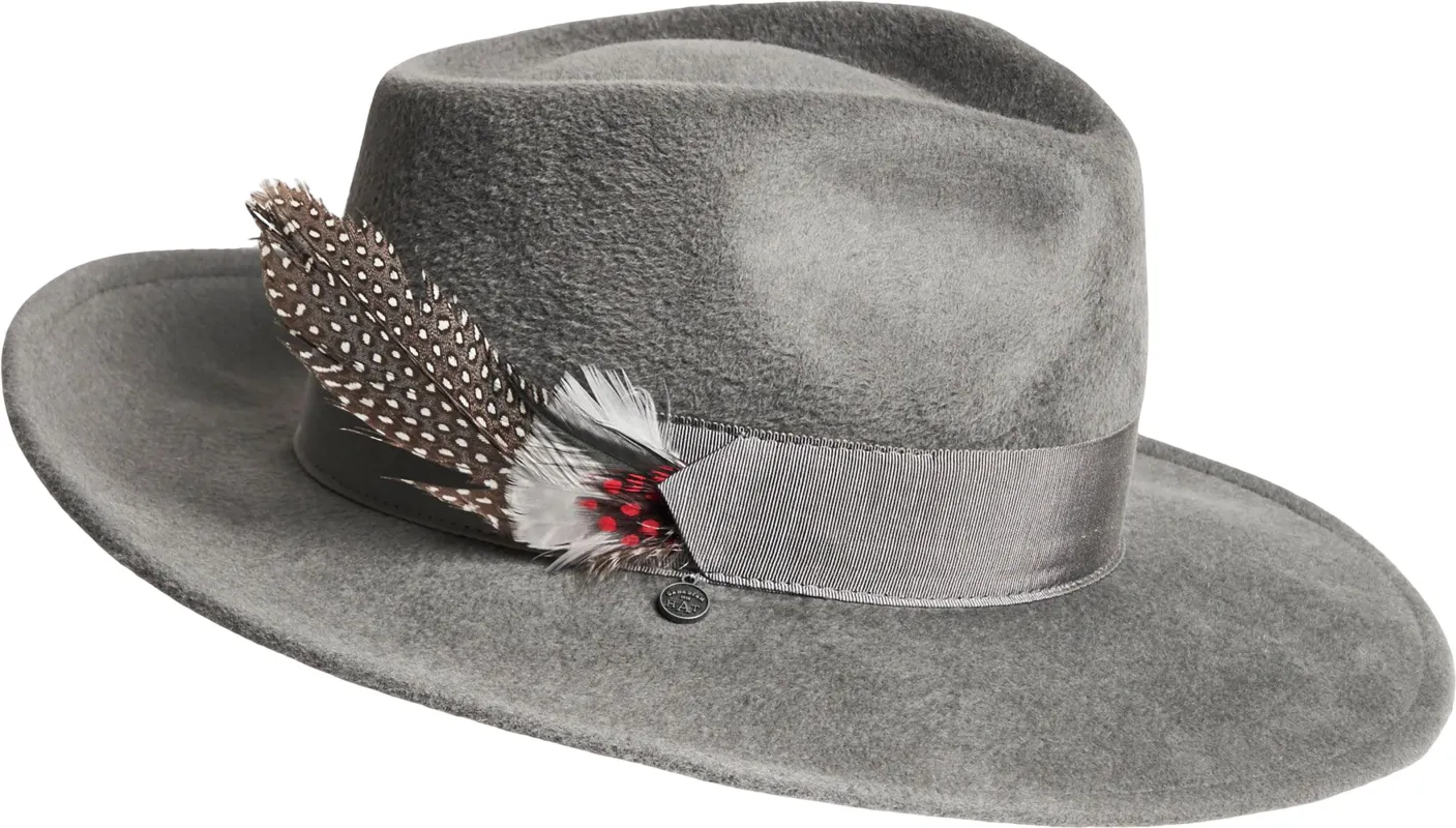 FEDINA - LARGE FUR FELT FEDORA HAT W FEATHER - Women's|-|FEDINA - GRAND CHAPEAU FEDORA EN FEUTRE DE FOURRURE AVEC PLUME - Femme made by Altitude Sports