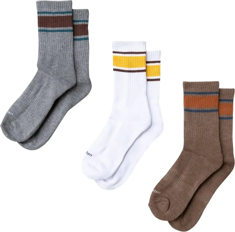 Stripe 3-Pack Crew Socks - Men's|-|Chaussettes mi-mollet paquet de 3 à rayures - Homme sold by Altitude Sports