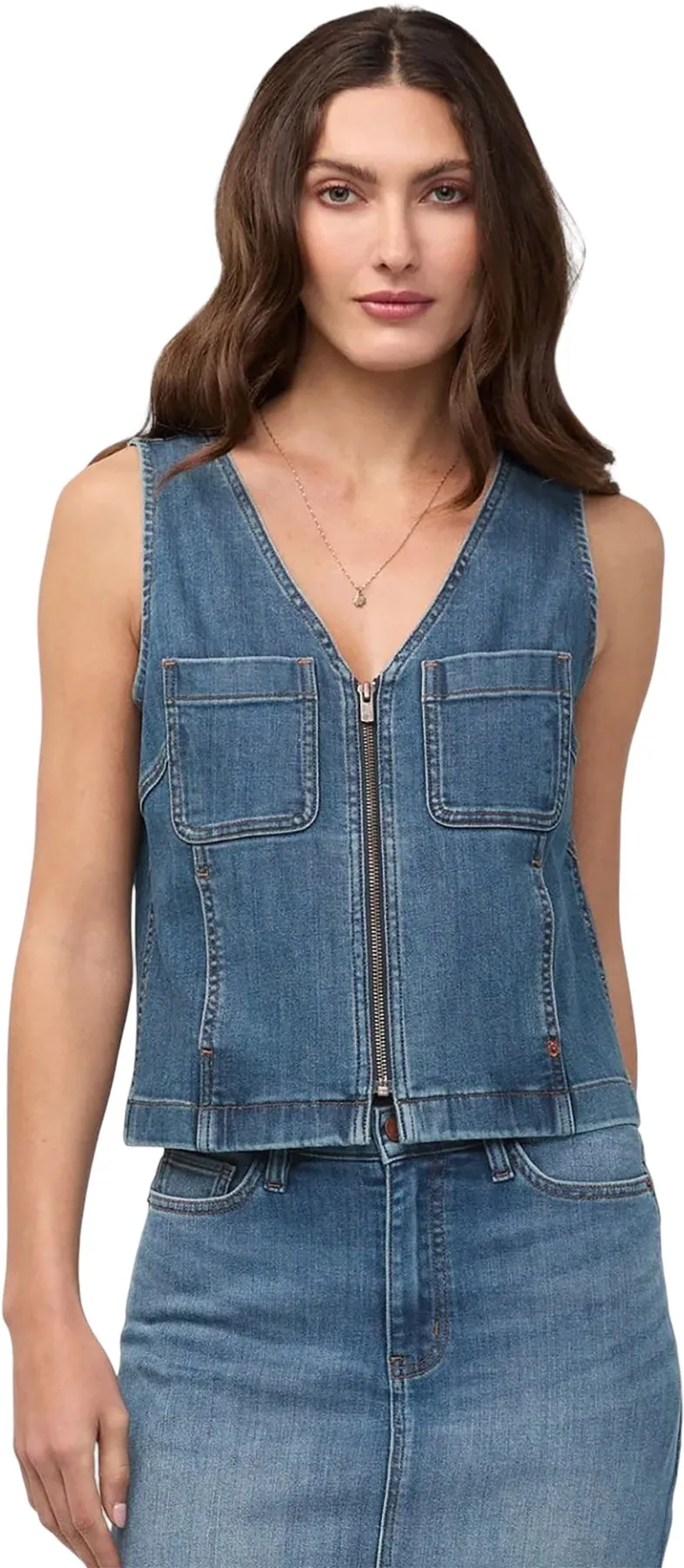 Performance Denim Zip Front Vest - Women's|-|Veste à glissière avant Performance Denim - Femme sold by Altitude Sports