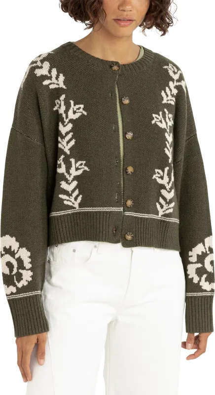 Antique Floral Crop Cardigan - Women's|-|Cardigan écourté Antique Floral - Femme made by Rhythm.