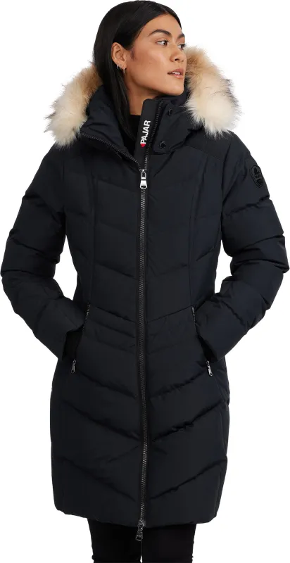 January Down Chevron Puffer Jacket with Detachable Hood Fur - Women's|-|Manteau matelassé en chevron avec capuchon en fourrure détachable January - Femme sold by Altitude Sports