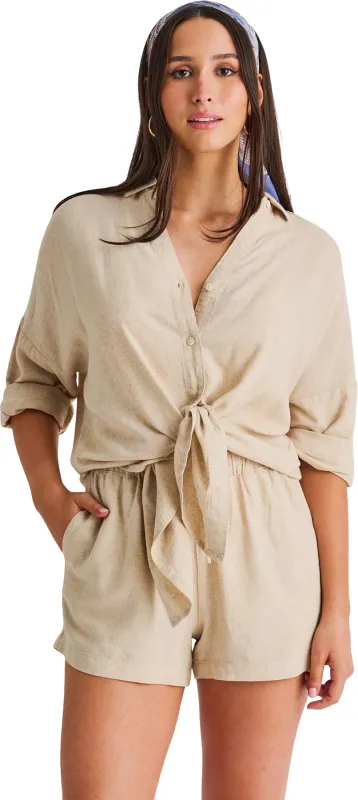 Linen-Blend Cover-Up Tunic Shirt - Women's|-|Chemise tunique couvre-maillot en mélange de lin - Femme sold by Altitude Sports