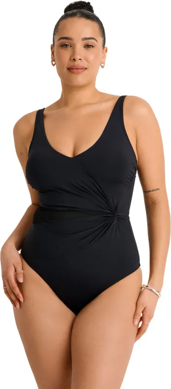 Mesh Panel One-Piece Swimsuit - Women's|-|Maillot de bain une pièce avec panneau en filet - Femme made by Everyday Sunday