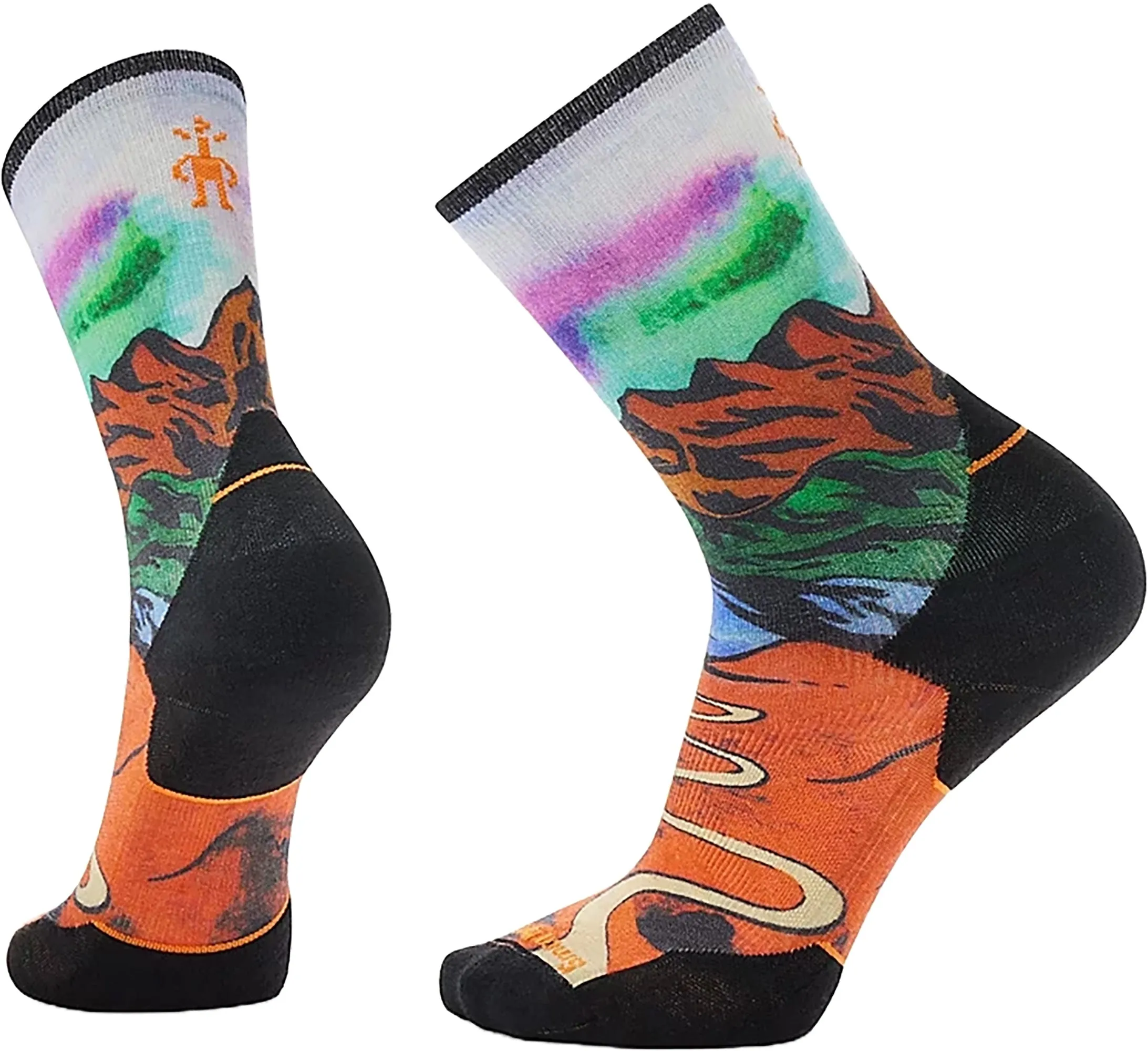 Trail Run Targeted Cushion Singletrack Print Crew Socks - Unisex|-|Chaussettes mi-mollet Trail Run Targeted Cushion Singletrack Print - Unisexe sold by Altitude Sports