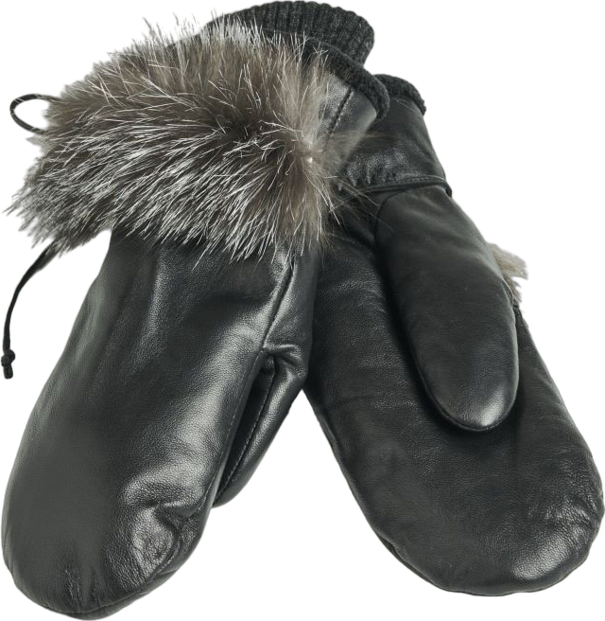 Leather Mittens with Upcycled Fur Trim - Women's|-|Mitaines en cuir avec garniture en fourrure recyclée - Femme sold by Altitude Sports product image thumbnail 2