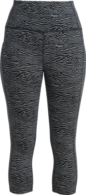 Fastray Topo Lines Merino High Rise 3/4 Tights - Women's |-|Collant 3/4 taille haute en mérinos Topo Lines Fastray - Femme made by Altitude Sports