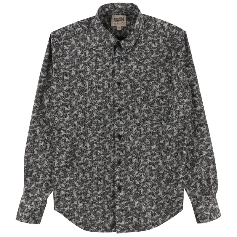 Men's Regular Shirt - Koi Waves Print|-|Chemise Regular - Koi Waves Print Homme made by Altitude Sports