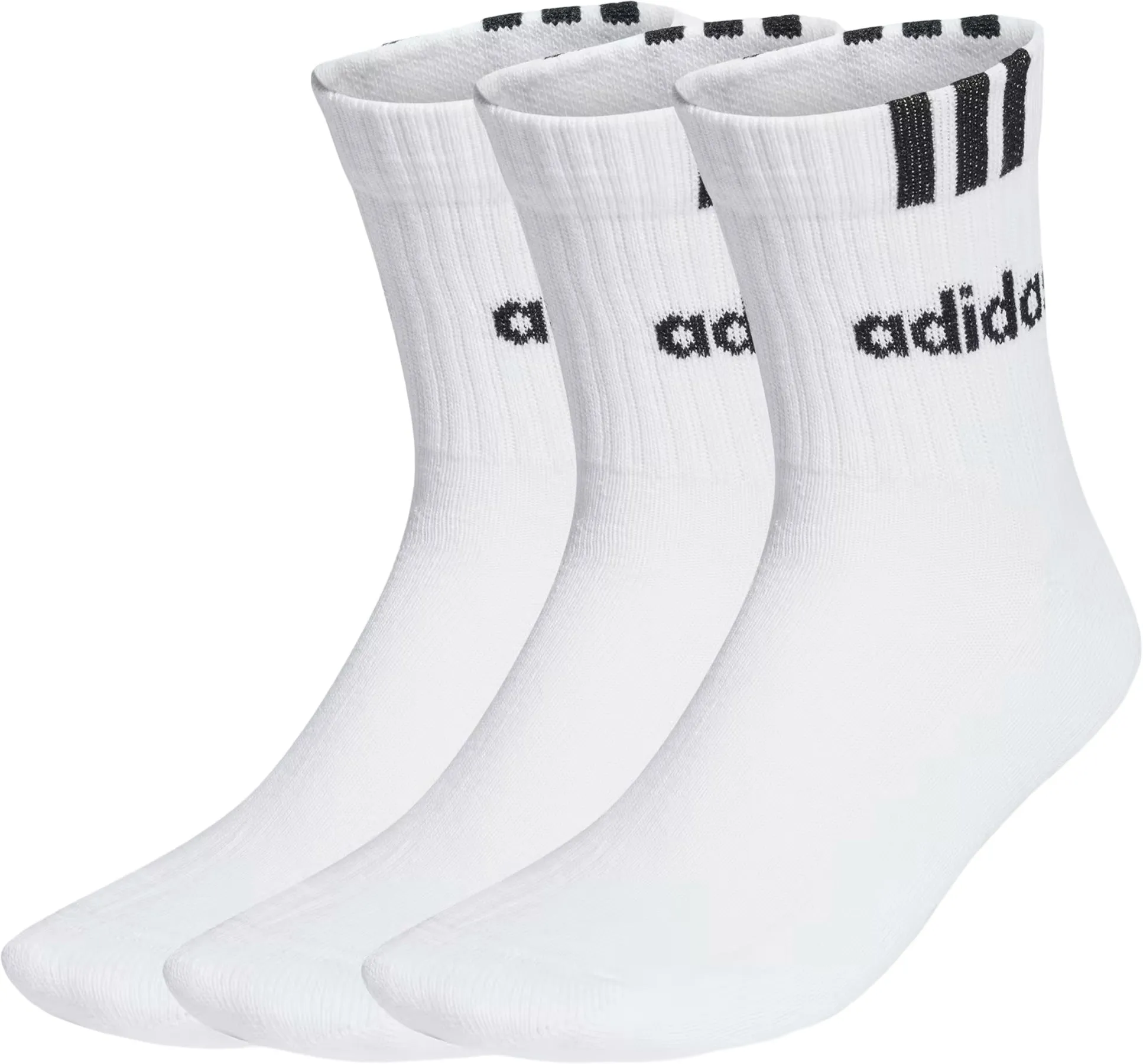 3-Stripes Linear Half-Crew 3 Pairs Cushioned Socks - Unisex|-|Chaussettes mi-mollet coussinées 3 paires 3-Stripes Linear - Unisexe sold by Altitude Sports