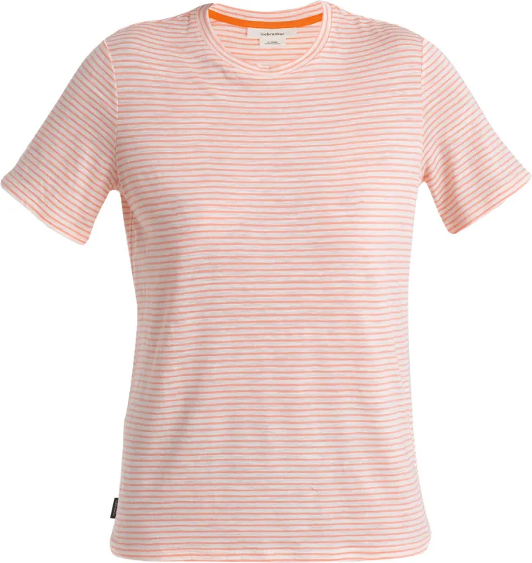 Merino Linen Stripe Short Sleeve T-Shirt - Women's|-|T-shirt à manches courtes à rayures en mérinos et lin - Femme sold by Altitude Sports