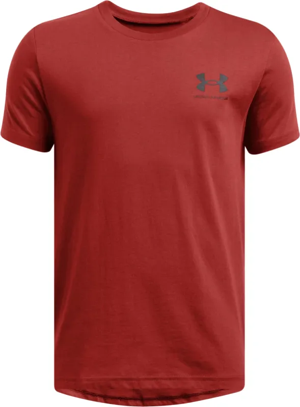 UA Left Chest Logo Short Sleeve T-Shirt - Boys|-|T-shirt à manches courtes avec logo à gauche de la poitrine UA - Garçon sold by Altitude Sports